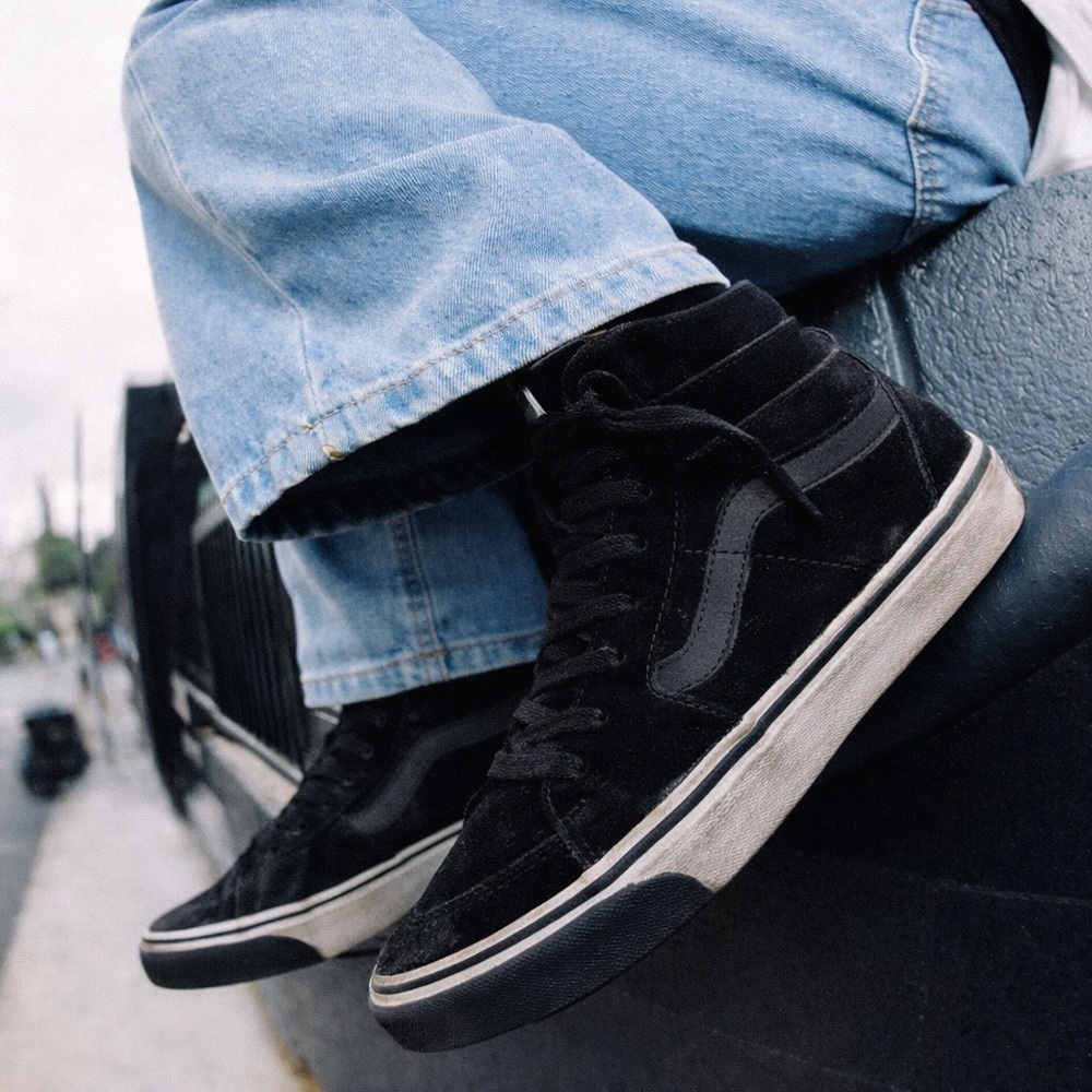 Vans Sk8-Hi Black High-Top Suede Sneakers